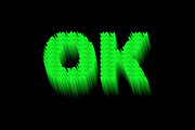 3D neon green OK lettering, a Texture Graphic by Design Store (Thumbnail 1 of 3)