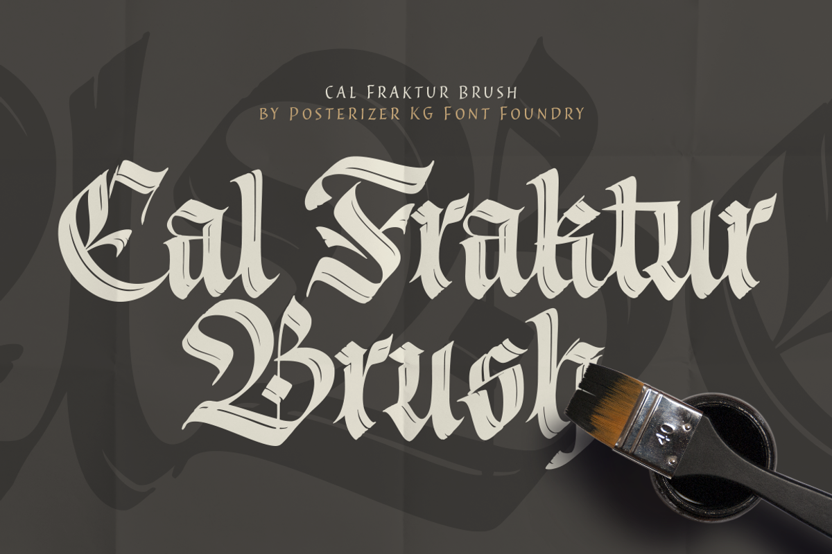 Cal Fraktur Brush, a Blackletter Font by Posterizer KG (Photo 1 of 9)