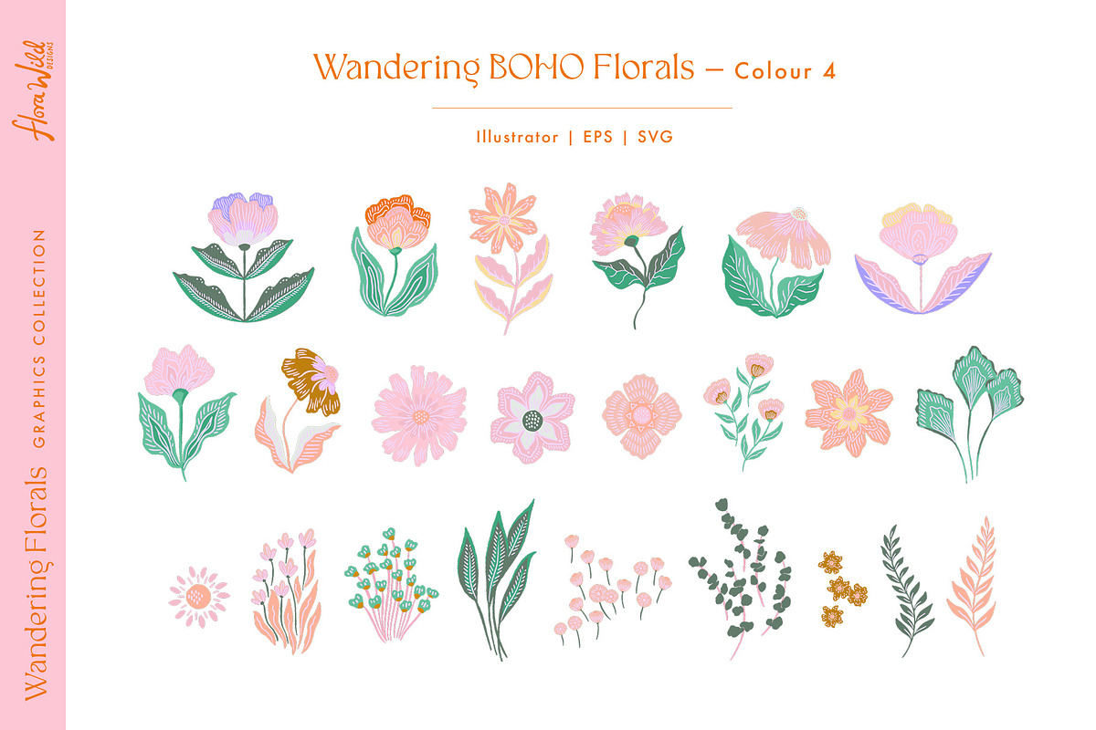 Wandering Boho Florals clipart, an Illustration by Flora Wild Designs (Photo 10 of 13)
