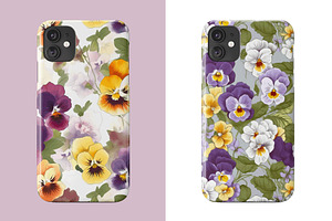 12 Pansies Seamless Patterns