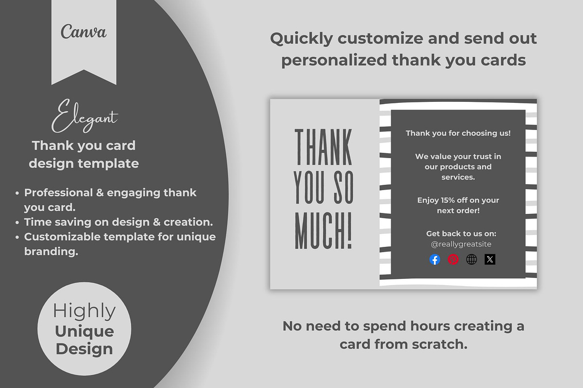 Thank you card template canva, a Card Template by DesignArts (Photo 1 of 4)