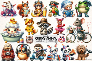 Quirky animal clipart, an Illustration by Pixels.Craft