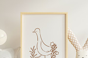 Line Art Cute Geese & Florals, an Animal Illustration by Jenteva Art (Thumbnail 9 of 16)