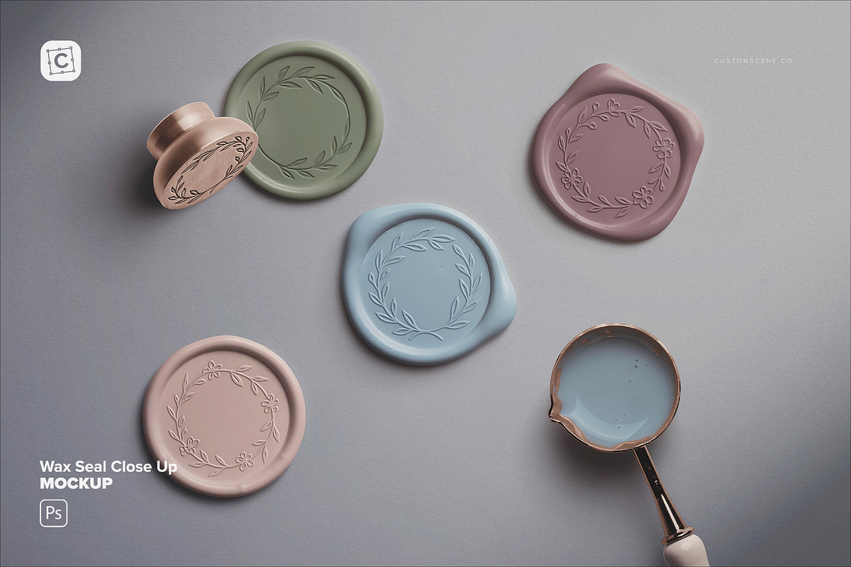 Wax Seal Close‑Up Mockup, a Product Mockup by Custom Scene (Photo 1 of 11)