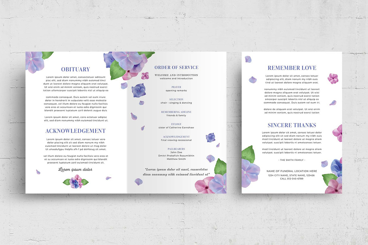 Purple Floral Funeral Program Flyer, a Flyer Template by BrandPacks (Photo 8 of 8)