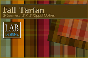 24 Fall Tartan Plaid Fabric Textures