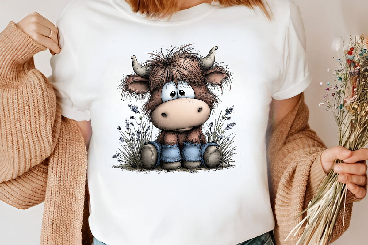 Watercolor Cute Highland Cow Clipart, an Illustration by Canvas Craft (Photo 7 of 7)