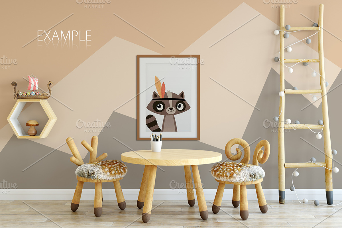 KIDS WALL & FRAMES Mockup Bundle - 2, a Print Template by Yuri-U (Photo 14 of 43)