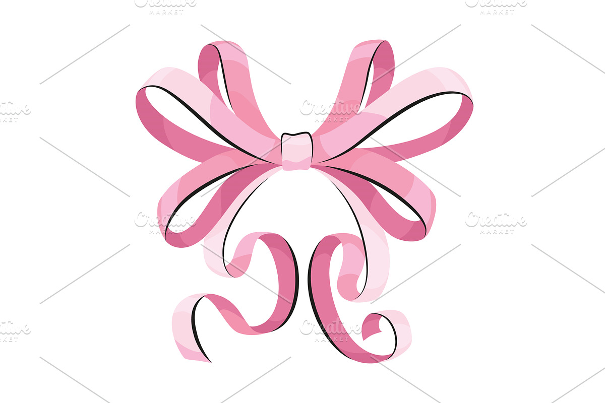 Ballet accessorie. Pink bow and long, an Object Illustration by the8monkey