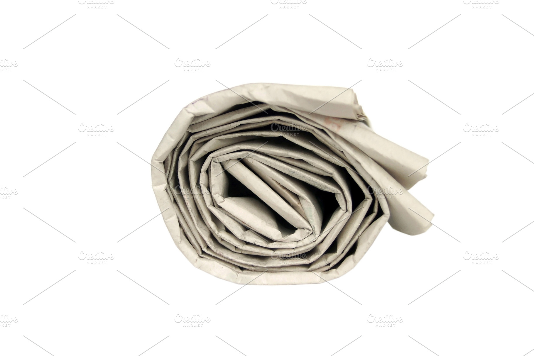 Rolled newspaper isolated, a Photo by saiko3p