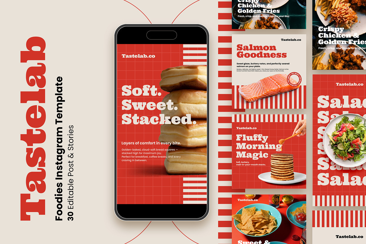 Tastelab – Modern Food Instagram Kit, a Social Media Template by Nenjo Studio (Photo 1 of 5)