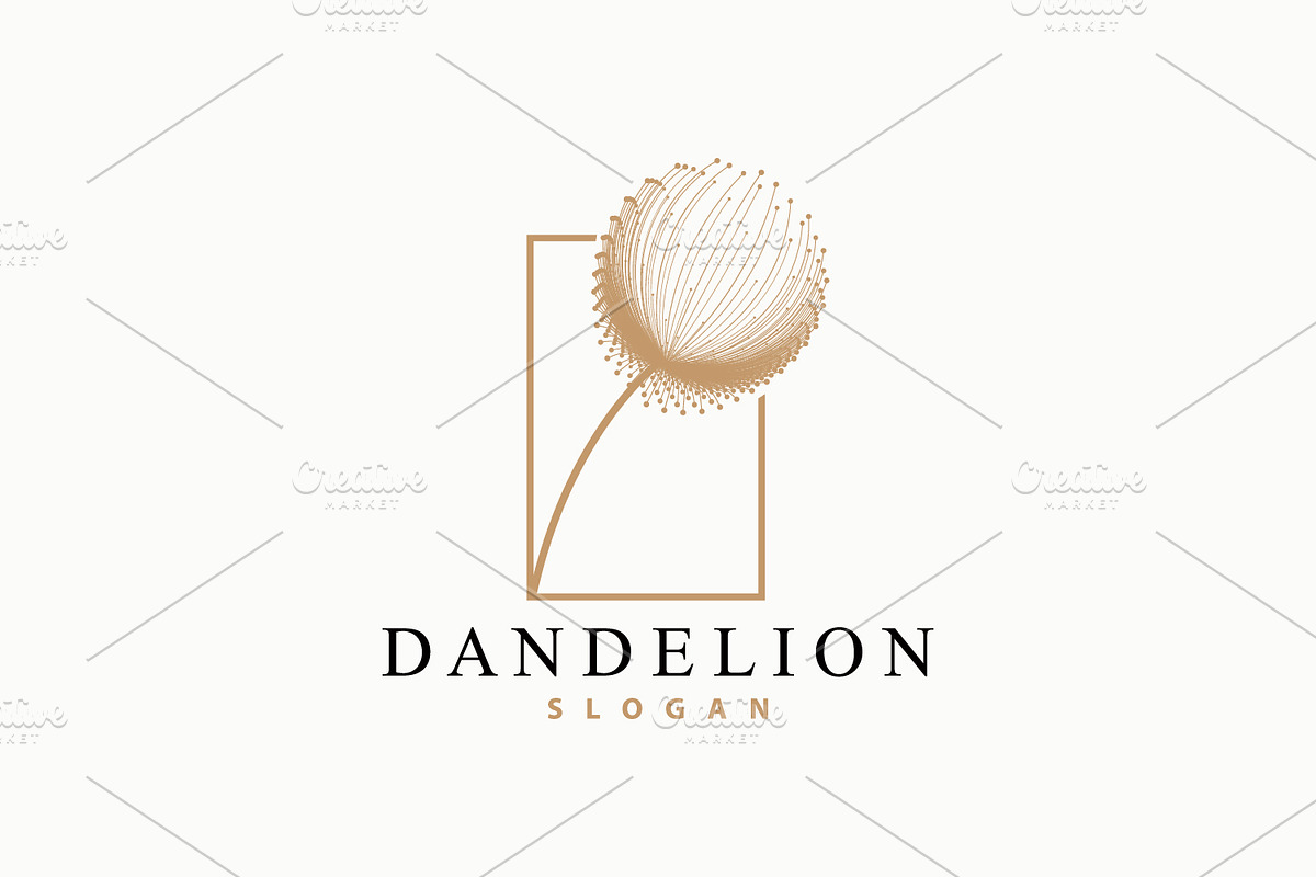 Dandelion Flower Logo Design Simple, a Branding & Logo Template by Maylianaw28