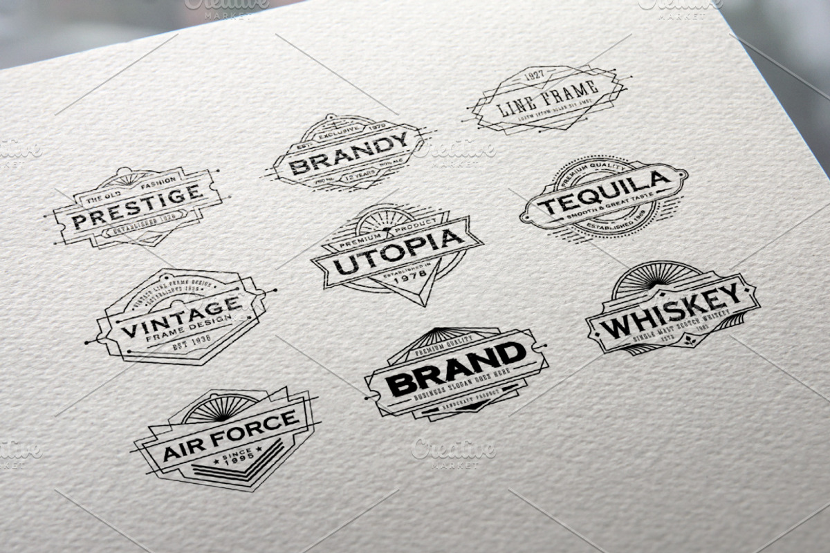 30 Line Art Badge & Frame Label, a Decorative Illustration by Raftel (Photo 8 of 12)