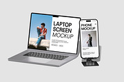 Laptop and Phone mockup, a Wearable Device Mockup by Unerispace (Thumbnail 3 of 5)