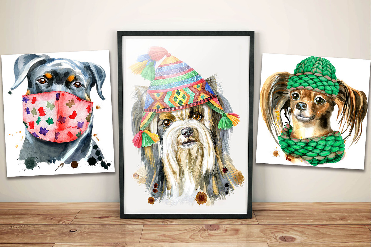 10 watercolor dog portraits 9, an Animal Illustration by Watercolor fantasy (Photo 5 of 5)