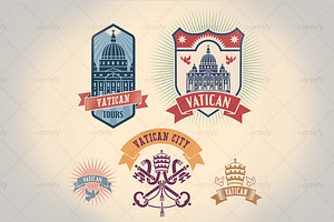 Vatican tour labels (5x)