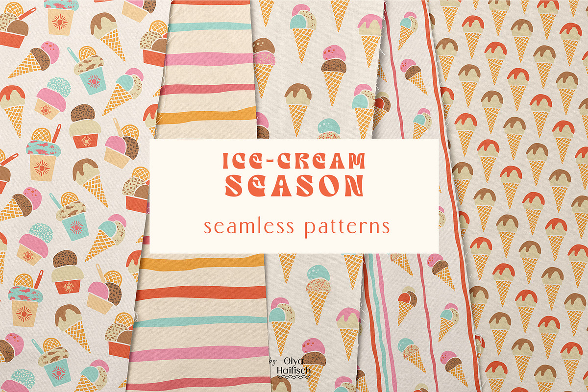 Ice Cream Season Vector Set, a Food Illustration by Olya Haifisch (Photo 4 of 8)
