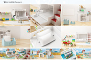 KID'S Bedroom Set Interior Mockups, a Books & Magazine Mockup by Kongkow (Thumbnail 7 of 9)