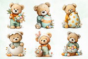 Whimsical Easter Teddy Bear Clipart, an Illustration by Creative Art (Thumbnail 3 of 8)