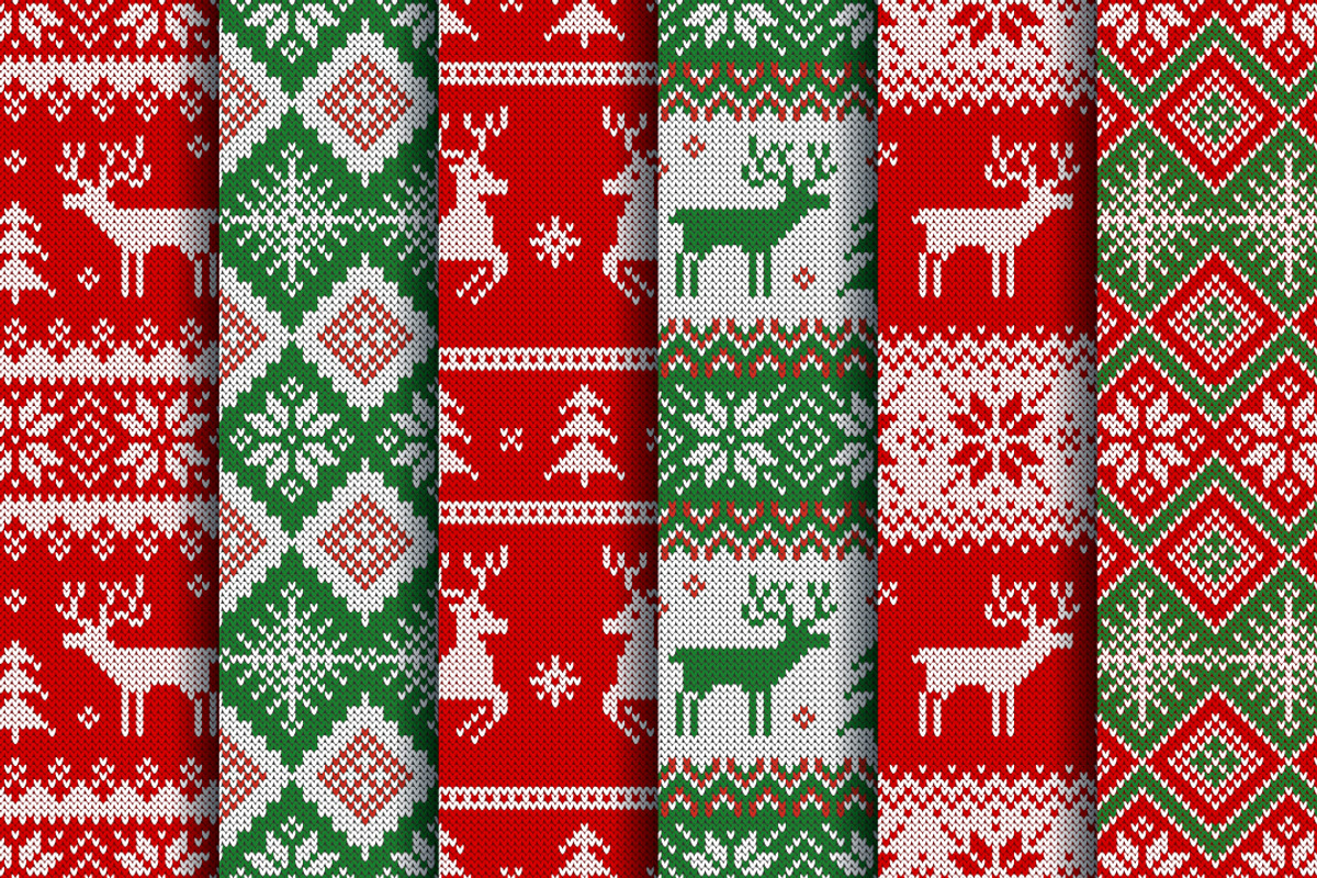 Knitted Christmas Patterns, a Pattern Graphic by JuliaMalinovskaya (Photo 3 of 10)