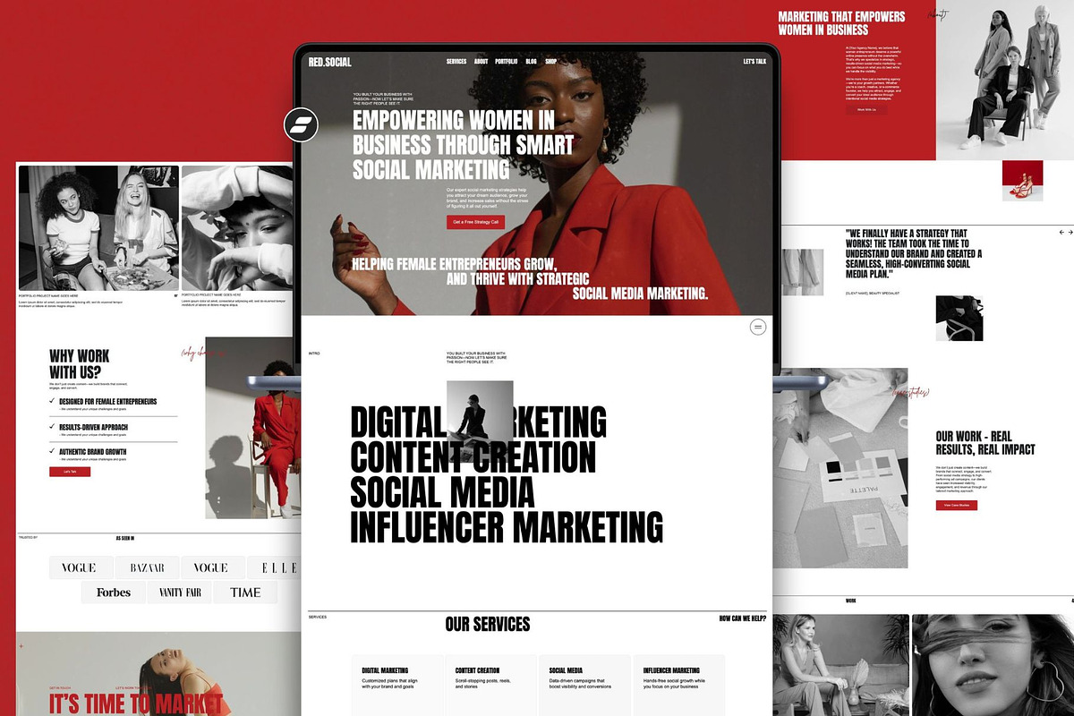 Showit Marketing Agency Website Red, an App Template by Digital&Chic (Photo 1 of 8)