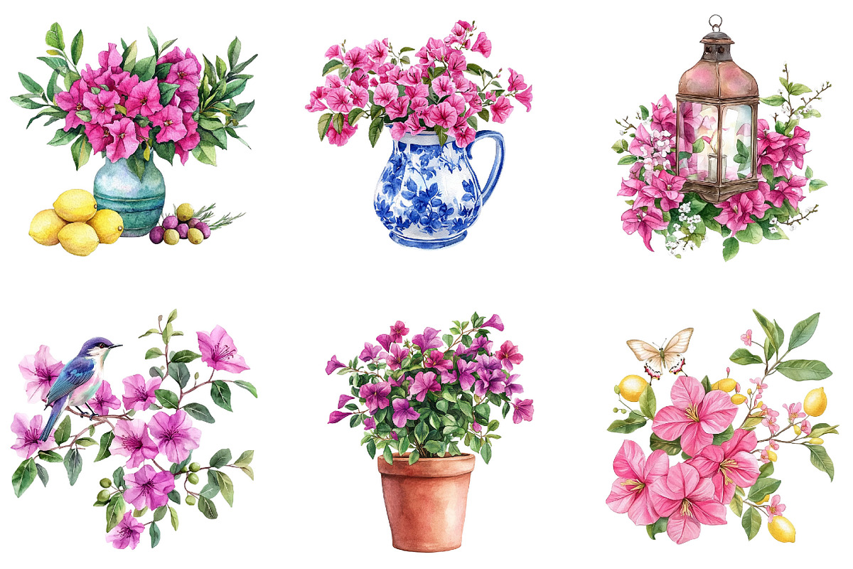 Gardens Watercolor Clipart, a Seasonal Illustration by Designking (Photo 3 of 5)
