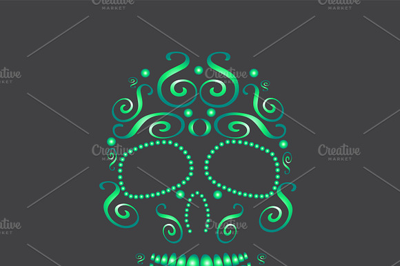 Skull Vector Neon Green
