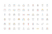 100 Clothes Colored Line Icons, an Outline Icon by Creative Stall (Thumbnail 2 of 2)