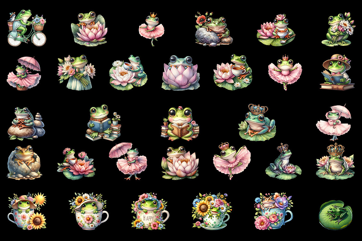 Funny clipart, Frog clipart Woodland, an Animal Illustration by ElenazlataArt (Photo 3 of 3)