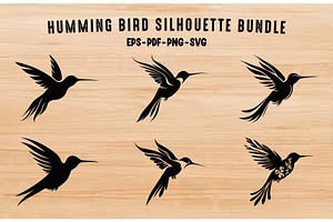 Hummingbird SVG Silhouette Clipart, an Animal Illustration by Gfx Expert Team