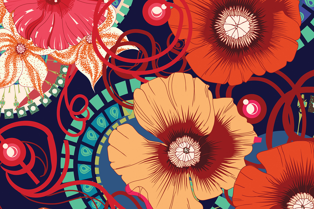 11 floral abstract patterns preview 4