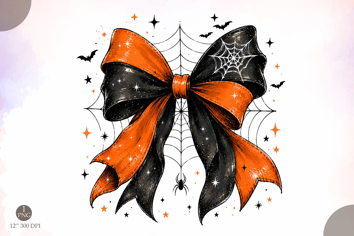 Halloween Coquette Bow PNG, a Seasonal Illustration by Libby Wishes (Photo 1 of 3)