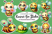 Kawaii Honey Bee Clipart Bundle, an Illustration by Designworld (Thumbnail 1 of 5)
