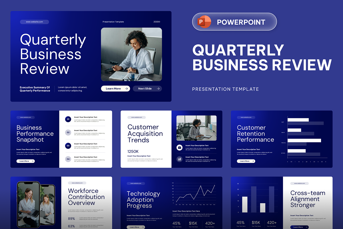 Quarterly Business Review Powerpoint, a Presentation Template by Sixtemp (Photo 1 of 3)