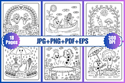 Veggie Life Coloring Pages For Kids, a Decorative Illustration by Coco Bloom (Thumbnail 2 of 3)