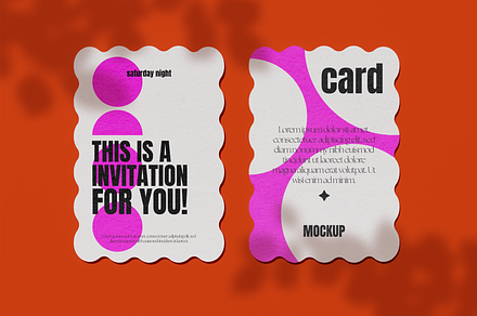 Two Wavy Edges Cards Mockup, an Advertising Mockup by Hubzway