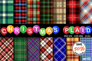 Christmas Seamless Plaid Patterns 2