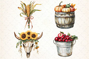 Rustic Farm Thanksgiving Clipart, an Illustration by DreamCafeArt (Thumbnail 5 of 6)