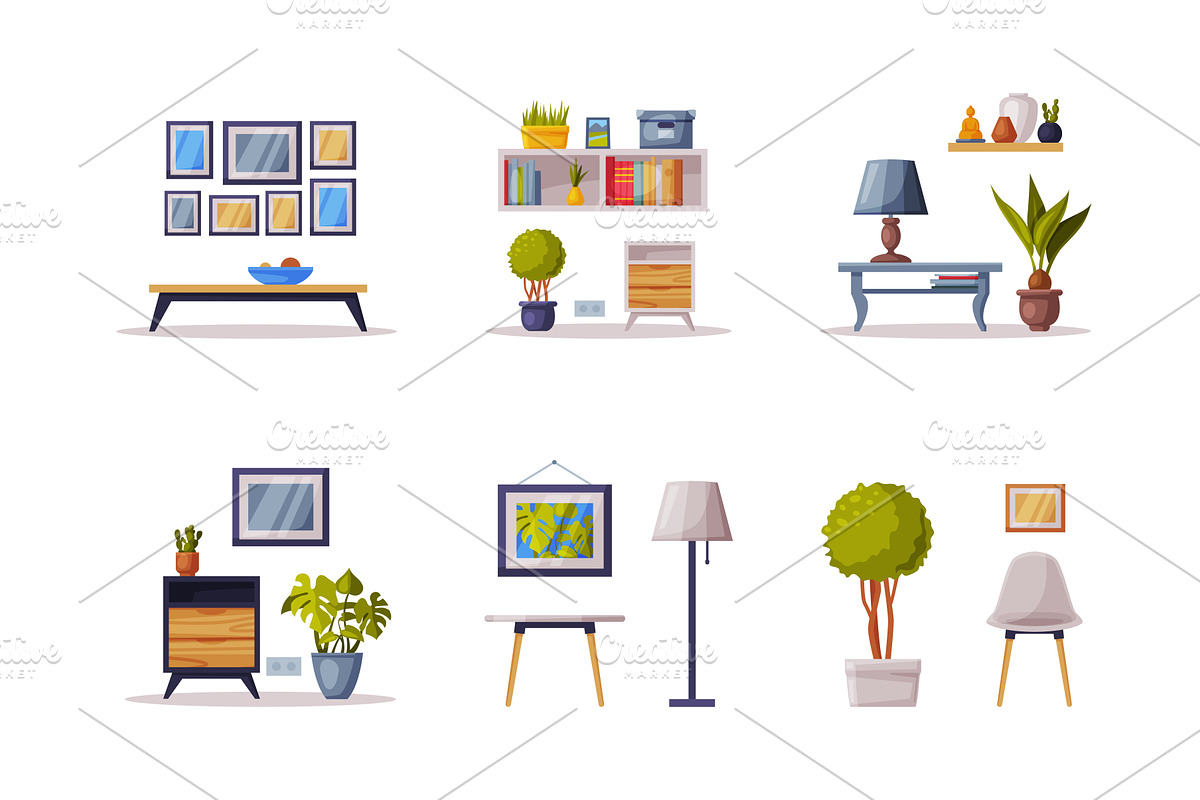 Modern Room Interior Design with, an Object Illustration by TopVectors
