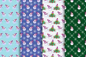 Seamless Patterns With Snowmen