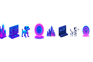 Colorful digital illustrations of, a Technology Illustration by ZinetroN