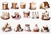 Winter Spa Watercolor Clipart Bundle, a Seasonal Illustration by Maysa Art (Thumbnail 3 of 6)
