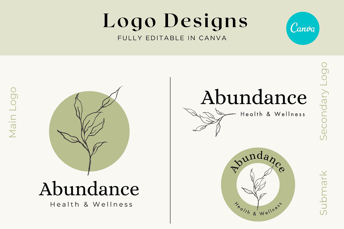 Wellness Logo Branding Kit, a Branding & Logo Template by Hell Yeah Designs (Photo 4 of 5)