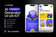 AI KOO AI Generator Mobile App UI UX, an UI Kit Template by Lumina_ui_ux202 (Thumbnail 1 of 7)