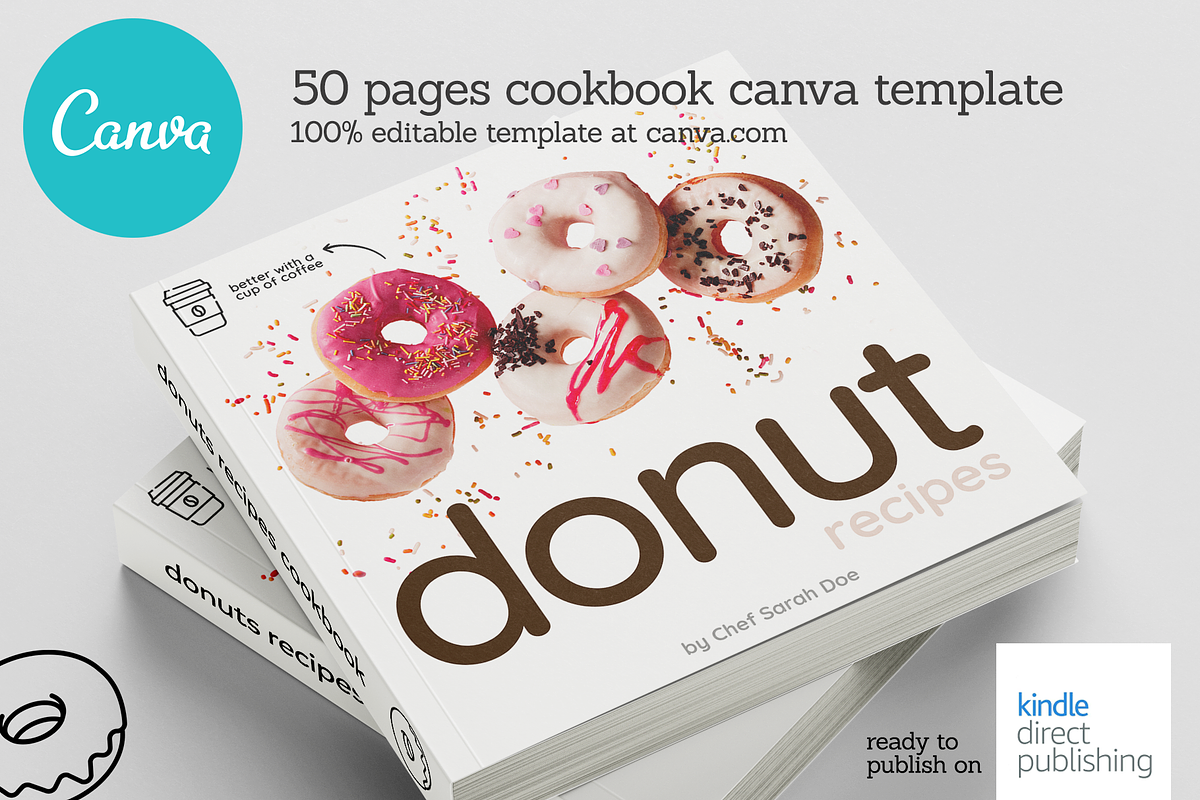 Square Donuts Recipes Canva Template, a Templates & Theme by DeLaGranSiete (Photo 2 of 12)