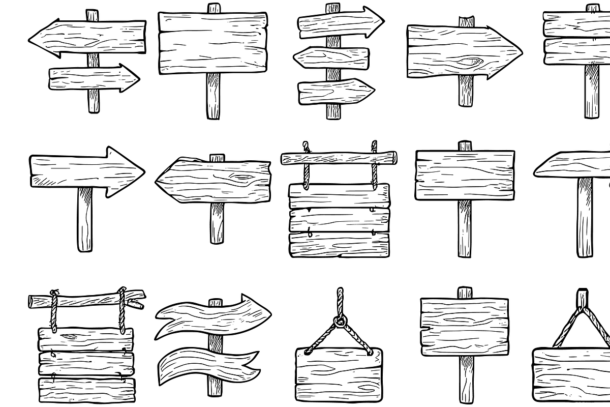 Wooden Sign Pack, an Object Graphic by nikagraphic (Photo 3 of 3)