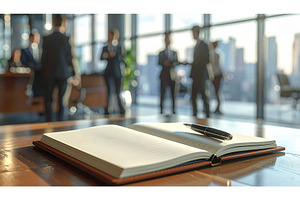 Open notebook with pen on wooden, a Business Photo by Igor Tichonow