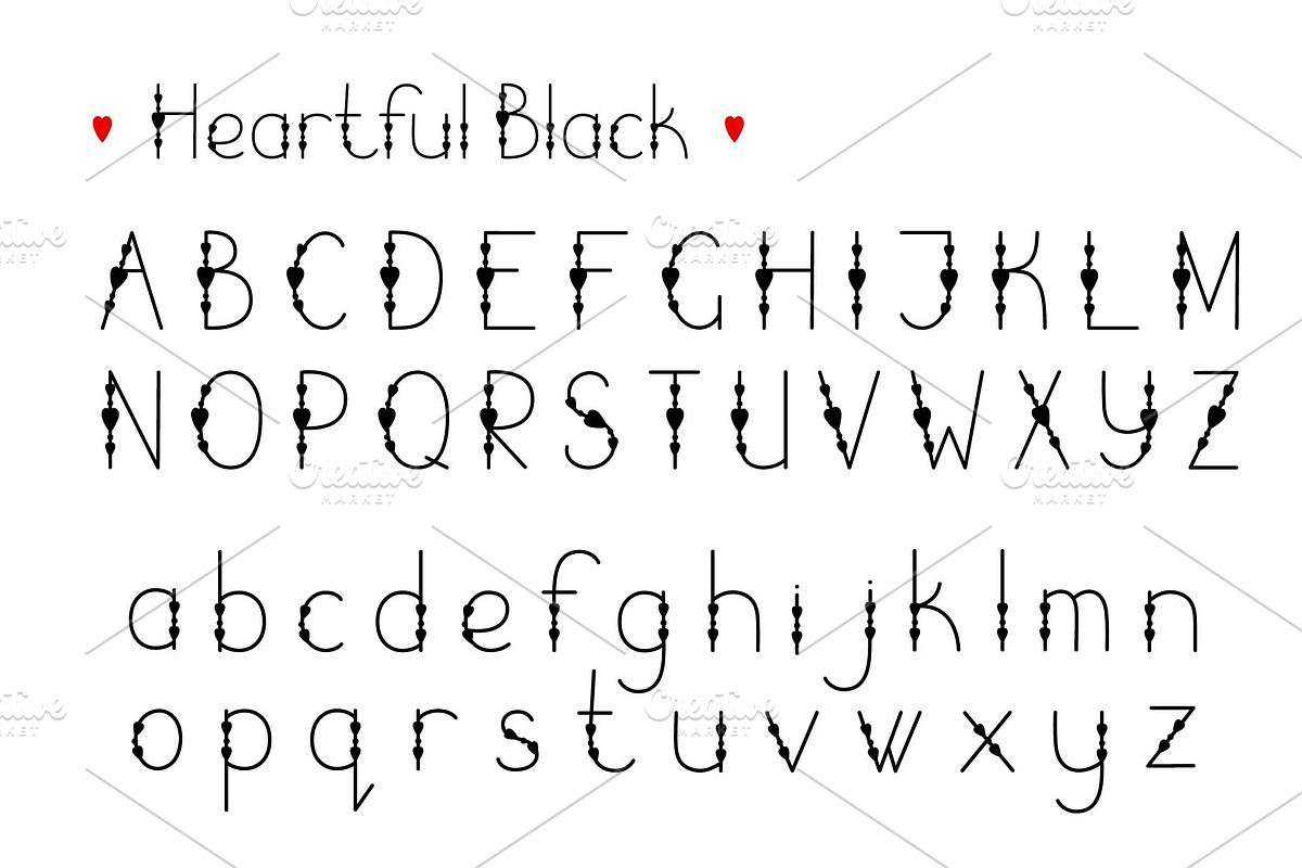 Heartful decorated font, a Sans Serif Font by Contes_de_fée (Photo 7 of 9)