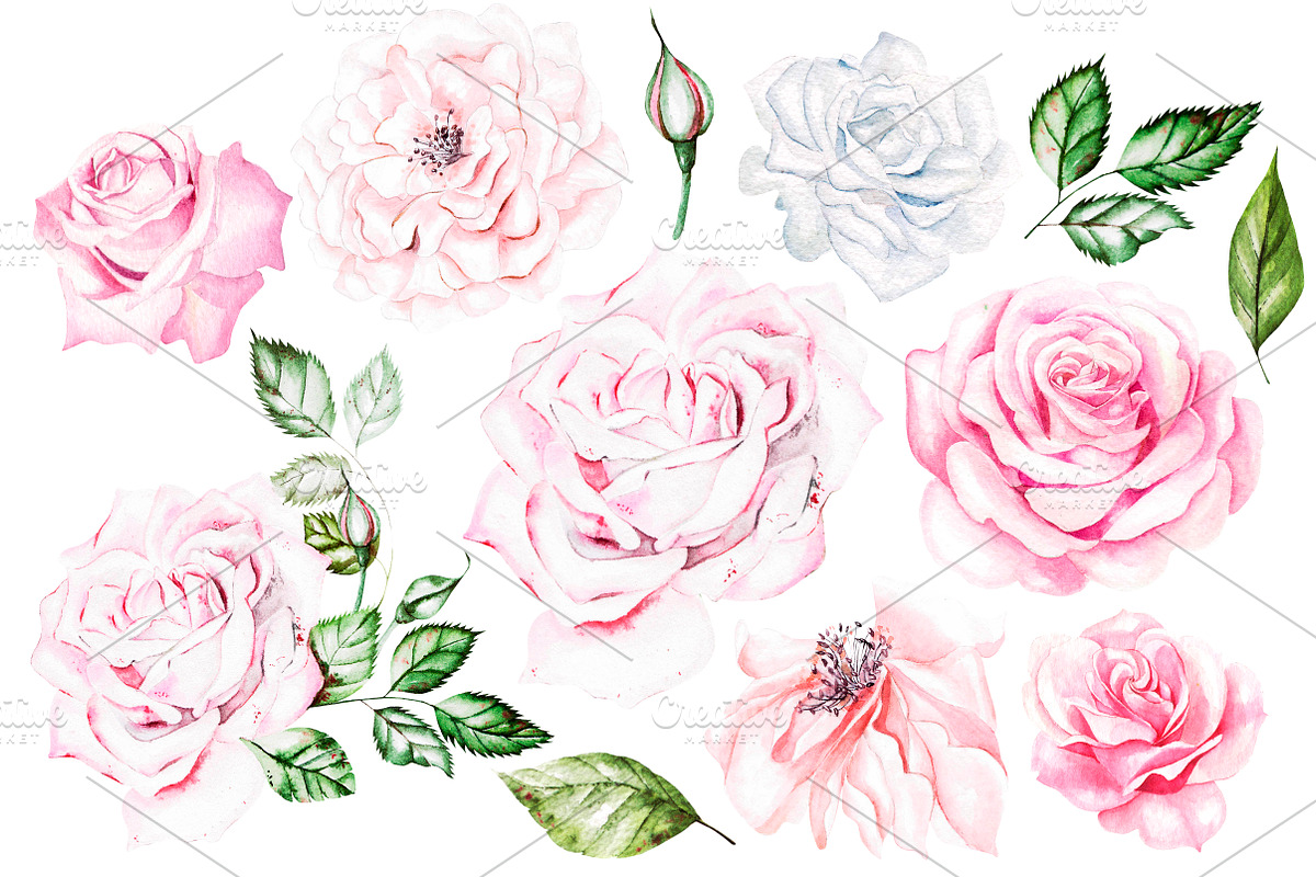 Watercolor Wedding Tender Flowers, an Object Graphic by Knopazyzy (Photo 5 of 17)