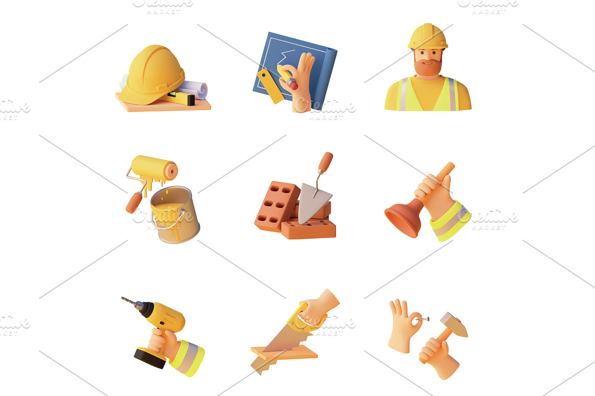 Vector construction icons, an Illustration by tele52